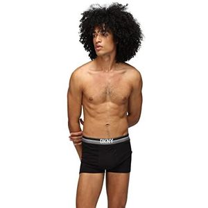 DKNY Dallas boxershorts voor heren, zwart / strepen / grijs gemêleerd