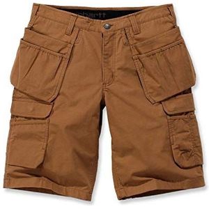 Carhartt 104201.BRN.S540 heren shorts met meerdere zakken, staal, bruin, maat 40