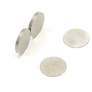 First4magnets F290-10 neodymium magneten N42 Ø 15 mm dikte 0,5 mm trekken 0,28 kg (10 stuks), zilver, 25 x 10 x 3 cm, stuks