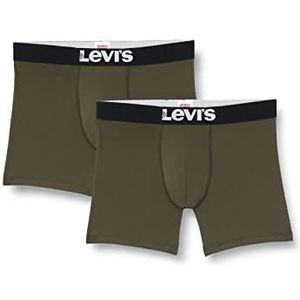 Levi's Levis Solid Basic Boxershorts voor heren, kaki, verpakking van 2 stuks, Khaki (stad)