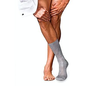 FALKE Heren nr. 9 ademende sokken katoen lichte glans versterkt platte teennaad effen hoge kwaliteit elegant voor kleding en werk 1 paar, Grijs (Light Grey Melange 3390)