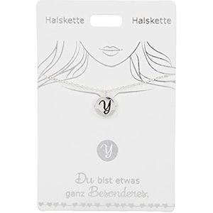 Depesche Halsketting met hanger, letter Y, verzilverd, verstelbaar, draagbaar, 42 cm + 5 cm, ideaal als geschenk of kleine attentie