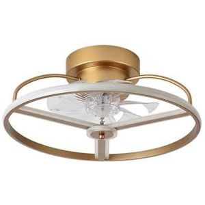 Eden pulse Gouden ventilator met 8 transparante bladen, 6 snelheden, geïntegreerde led 60 W, afstandsbediening, 21 x 50 x 50 cm