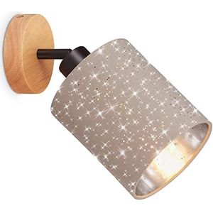 BRILONER - Binnenwandlamp met sterrenhemel, stoffen lampenkap, draaibaar, wandlamp, wandspot, leeslamp, bedlamp, plafondlamp, woonkamer, leeslamp, verlichting