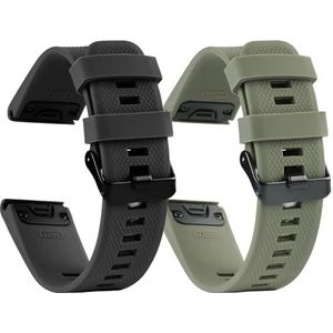 aceyoon 2 stuks 22 mm armband voor Garmin Fenix 7/7 pro/6/6 pro/5/5 plus, Quickfit siliconen horlogeband voor heren en dames, voor Garmin Forerunner 935/945/955/965, Approach S60/S62