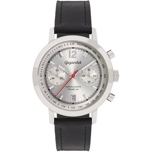 Gigandet Montre analogique à quartz japonais pour homme avec bracelet en cuir 5VNAG10NE/001, argenté, lanière