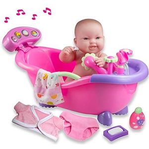 JC Toys, Lots to Love Babies pop met rubberen behuizing met grote badkuip en elektronische geluiden en accessoires.
