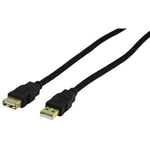 HQ HQCF-M012-1.8 USB-kabel (1,8 m, USB A, USB A, 2.0, stekker/bus, zwart)