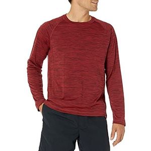 Amazon Essentials UPF 50 heren zwemshirt met lange mouwen, sneldrogend, rood gemêleerd, maat S
