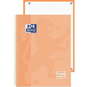 Favorit Oxford 400115560 P@stel1 Maxi-notitieboek met spiraalbinding, gelinieerd, liniatuur 1R, pastelperzikkleuren