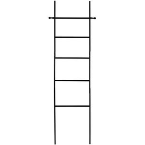 WENKO Loft handdoekenrek, mooie ladder te gebruiken als handdoekhouder of kledingrek van echt bamboe, 43 x 170 x 33 cm, zwart