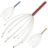 Relaxdays hoofdmassage spin - hoofd massage - 12 armen - hoofdspin - 24,5 cm - ontspannen - rood
