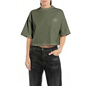 Replay W3798f T-shirt pour femme, 234 Dark Olive, M, Olive foncé 234., M