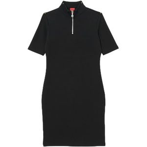 HUGO Robe en jersey Nasiia pour femme, noir1, M, Noir, M