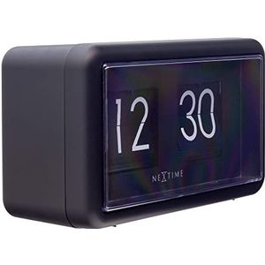 NeXtime Flip Clock - Tafel- of wandklok, zwart, 18 x 10 x 7 cm