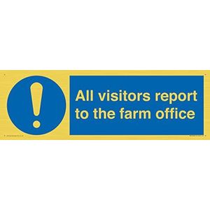 Panneau « All visitors report to the farm office » – 450 x 150 mm – L41
