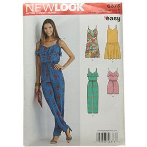 New Look NL6373 patroon 6373: korte jurk/combi-broek, wit