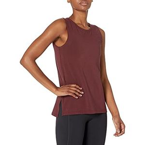 Amazon Essentials Normale pasvorm zachte katoenen yoga tanktop voor dames (verkrijgbaar in grote maten) (voorheen Core 10) - bordeauxrood - M