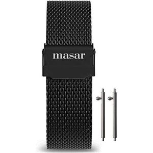 Masar 14 tot 24 mm Premium Mesh Ø 0,6 mm – universeel, snelsluiting – horlogeband van Milanaise – roestvrij staal