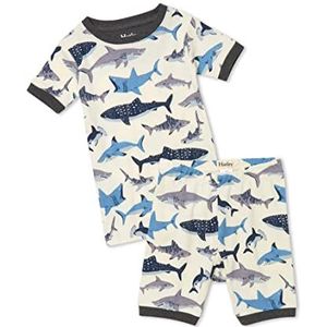 Hatley Organic Cotton Short Sleeve Pyjama Set Pijama Meisjes, shark school