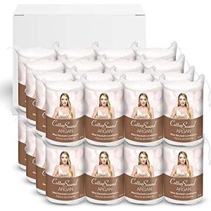 COTTON SOUND Argan Maxi Struccanti platen, 24 verpakkingen x 40 stuks, 100% katoen met argan-microcapsules, zachte actie, gladde kant en wafelzijde, gemaakt in Italië