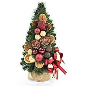 Kerstboom, kleine kunstkerstboom met sieraden