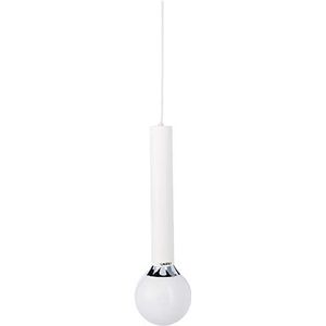 Homemania 8681847096290 hanglamp Auris White voor plafond, woonkamer, bureaulamp, wit, chroom, metaal, glas, 14 x 14 x 95 cm
