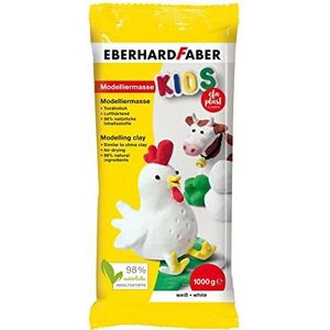 Eberhard Faber EFAPlast 570102 boetseerklei voor kinderen, wit, inhoud 1 kg, luchtdrogen, klei-look, voor kleine en grote kunstenaars