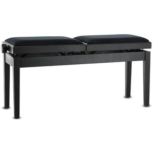 Gewa Bench Deluxe Double Black Seat piano mat zwart