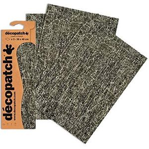 Decopatch C469O papier (zwart en wit, 395 x 298 mm), 3 stuks