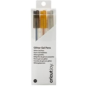 Cricut Joy Medium Punt Gel Pennenset 3-pak Glitter Zwart, Goud, Zilver