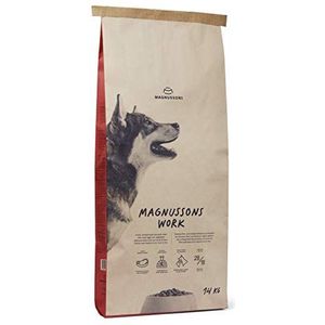 MAGNUSSON s Work (1 x 14 kg) | droogvoer voor volwassen honden van alle rassen | compleet voer | voor meer kracht en spieropbouw | hoog gehalte aan vers vlees