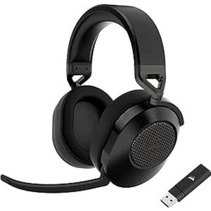 Corsair HS65 Draadloze gaming-headset, lage latentie, 2,4 GHz, draadloos of Bluetooth, Dolby Audio 7.1 Surround Sound, licht, Omnidirectionele microfoon, toegankelijke audiobediening, zwart