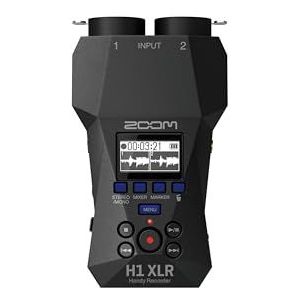 Zoom H1 XLR Handy Recorder draagbare stereo-recorder | 2 XLR/TRS combo-ingangen | 32-bits float | muziek | podcast | film en video geluid | inhoud creatie | audiogids | zwart