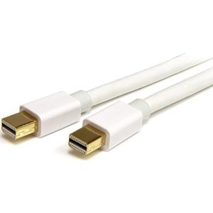 StarTech.com Mini DisplayPort-kabel 1 m – UHD 4K x 2K – Mini DP 1.2 kabel – Mini DP naar Mini DP-kabel voor monitor – de mDP-kabel werkt met Thunderbolt 2 poorten – wit (MDPMM1MW)