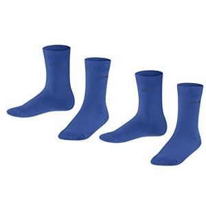 ESPRIT Unisex Kids Voetbal Logo 2 Pack Duurzame Ademende Sokken Biologisch Katoen Versterkte Zachte Platte Teennaad Effen Tenen voor Dagelijks en School Multipack Set van 2 paar, Blauw (Deep Blue