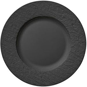 Villeroy & Boch Manufacture Rock plat bord van hoogwaardig porselein - 27 cm - zwart - vaatwasser- en magnetronbestendig