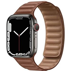 HEYOZURY Horlogebandje compatibel met Apple Watch 7 en 8, van leer, magnetisch, 45 mm, 44 mm, 41 mm, 40 mm, 49 mm, voor heren of dames, met sluitsysteem voor iWatch Series 8/7/SE/6/5/4/3/2/1