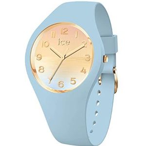 Ice-Watch - ICE Horizon Blue Gold - Blauw dameshorloge met siliconen band - 021358 (Small), Blauw, riem