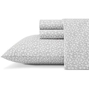 MARIMEKKO - Lakens voor tweepersoonsbed, perkal katoenen beddengoed set, fris en fris interieur (grijs Pikkuninen Unikko, groot bed)