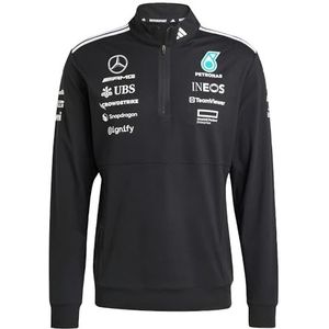 adidas Homme MERCEDES - AMG PETRONAS FORMULA ONE TEAM TEAM 1/4 ZIP MEN 2, black/white, L