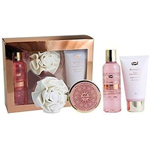 Cadeauset voor dames, badproducten met rozengeur, origineel cadeau-idee voor vrouwen, ideaal voor verjaardag, moeder, schoonheidsmand, verzorging en welzijn, cadeau BLOOMFIELD by Gloss!