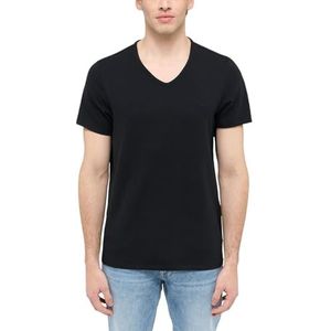 MUSTANG Amado Lot de 2 t-shirts stretch pour homme Coupe droite Taille S à 3XL Blanc Noir, Black 4142., S