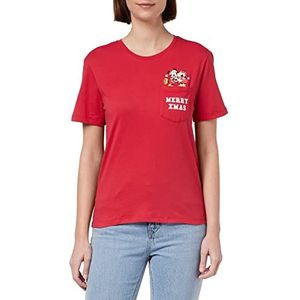 ONLY Onldisney S/S Christmas Box Jrs T-shirt voor dames (1 stuk), Peperchili - Bedrukt: kus