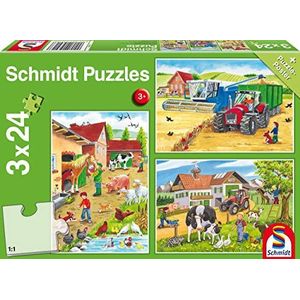 Schmidt 3-in-1 Puzzel Op De Boerderij Junior Karton Groen