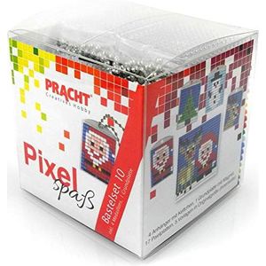 Pixel P90018-63501 Grappige knutselset 10 voor 4 sleutelhangers (medaillons) voor kinderen, eenvoudig insteeksysteem, strijkvrij en plakken