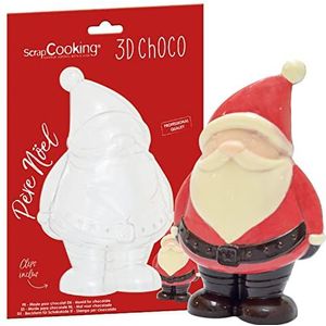 ScrapCooking 6758 Harde vorm chocolade kerstman – 3D-chocoladevorm voor het maken van kerstman van chocolade – accessoires voor gebak van professionele kwaliteit