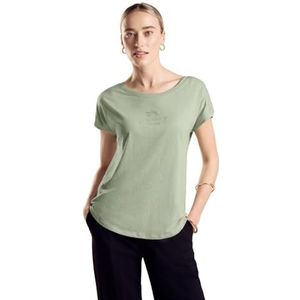 Street One T-shirt pour femme avec fronces, Soft Moss Green, 42