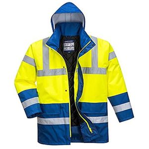 Portwest Veiligheidsjack met contrasterend veiligheidsvest, kleur: geel/koningsblauw, maat: XS, S466YRBXS