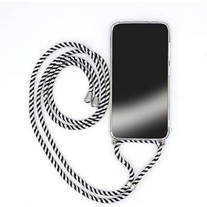 Transparante beschermhoes voor iPhone 14 (6,1 inch), met koord en telefoonkabel, gestreept